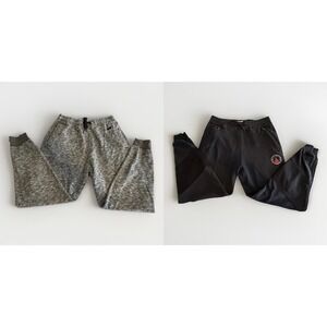 Lot Hollister Men's XS Jogger Sweatpants Black‎ Gray Logo Preppy Y2K Athleisure